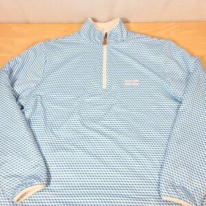 USA Palm Mens Sz L Faux Sherpa 1/4 Zip Reversible Jacket Pullover Cube Geometric